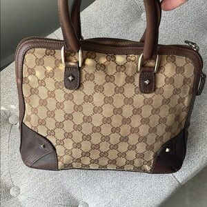 Gucci Tan and Brown Monogram Tote authentic Gucci